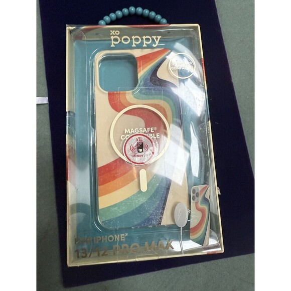 XO POPPY iPhone Case 12 13 PRO MAX Retro Vintage Style Wave Mag Safe Snap On NEW - Picture 3 of 4